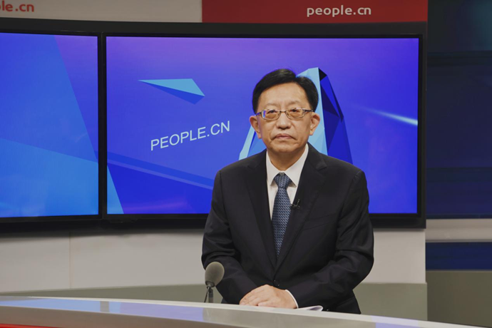 中國節(jié)能環(huán)保集團(tuán)有限公司黨委書記、董事長宋鑫做客人民網(wǎng)。人民網(wǎng)記者 王曉嘯 攝